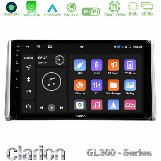 Clarion GL300 Series 4Core Android11 2+32GB Toyota RAV4 2019-2023 Navigation Multimedia Tablet 10 Με Carplay -amp; Android Auto Clarion GL300 Series 4Core Android11 2+32GB Toyota RAV4 2019-2023 Navigation Multimedia Tablet 10 Με Carplay -amp; Android Auto