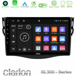 Clarion GL300 Series 4Core Android11 2+32GB Toyota RAV4 Navigation Multimedia Tablet 9 Με Carplay -amp; Android Auto
