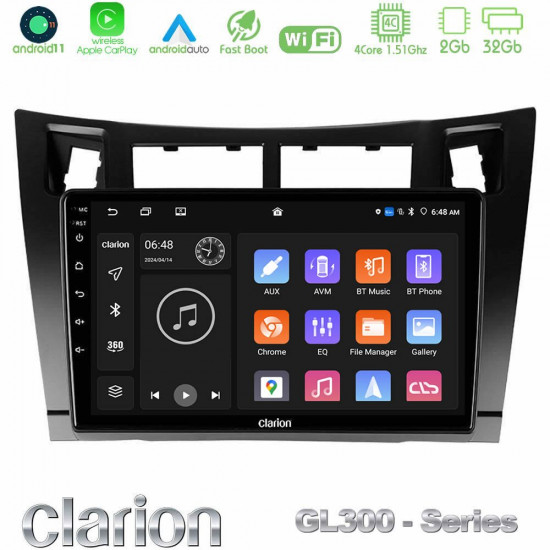 Clarion GL300 Series 4Core Android11 2+32GB Toyota Yaris Navigation Multimedia Tablet 9 (Μαύρο Χρώμα) Με Carplay -amp; Android Auto Clarion GL300 Series 4Core Android11 2+32GB Toyota Yaris Navigation Multimedia Tablet 9 (Μαύρο Χρώμα) Με Carplay -amp; Android Auto