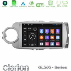 Clarion GL300 Series 4Core Android11 2+32GB Toyota Yaris Navigation Multimedia Tablet 9 Με Carplay -amp; Android Auto