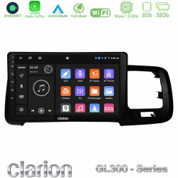 Clarion GL300 Series 4Core Android11 2+32GB Volvo S60 2010-2018 Navigation Multimedia Tablet 9 Με Carplay -amp; Android Auto