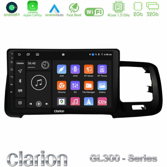 Clarion GL300 Series 4Core Android11 2+32GB Volvo S60 2010-2018 Navigation Multimedia Tablet 9 Με Carplay -amp; Android Auto Clarion GL300 Series 4Core Android11 2+32GB Volvo S60 2010-2018 Navigation Multimedia Tablet 9 Με Carplay -amp; Android Auto