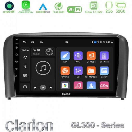 Clarion GL300 Series 4Core Android11 2+32GB Volvo S80 1998-2006 Navigation Multimedia Tablet 9 Με Carplay -amp; Android Auto Clarion GL300 Series 4Core Android11 2+32GB Volvo S80 1998-2006 Navigation Multimedia Tablet 9 Με Carplay -amp; Android Auto