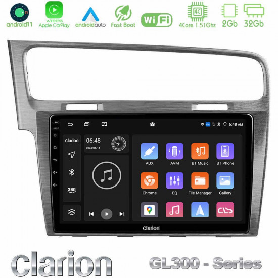 Clarion GL300 Series 4Core Android11 2+32GB VW GOLF 7 Navigation Multimedia Tablet 10 Με Carplay -amp; Android Auto Clarion GL300 Series 4Core Android11 2+32GB VW GOLF 7 Navigation Multimedia Tablet 10 Με Carplay -amp; Android Auto