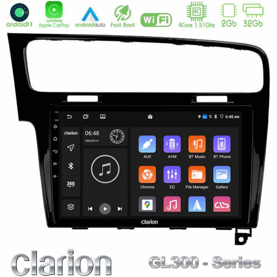 Clarion GL300 Series 4Core Android11 2+32GB VW GOLF 7 Navigation Multimedia Tablet 10 Με Carplay -amp; Android Auto Clarion GL300 Series 4Core Android11 2+32GB VW GOLF 7 Navigation Multimedia Tablet 10 Με Carplay -amp; Android Auto