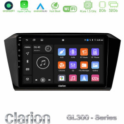 Clarion GL300 Series 4Core Android11 2+32GB VW Passat Navigation Multimedia Tablet 10 Με Carplay -amp; Android Auto
