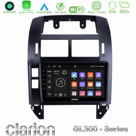 Clarion GL300 Series 4Core Android11 2+32GB VW Polo 2002-2009 Navigation Multimedia Tablet 9 Με Carplay -amp; Android Auto Clarion GL300 Series 4Core Android11 2+32GB VW Polo 2002-2009 Navigation Multimedia Tablet 9 Με Carplay -amp; Android Auto