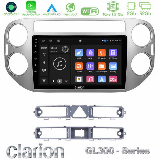 Clarion GL300 Series 4Core Android11 2+32GB VW Tiguan Navigation Multimedia Tablet 9 Με Carplay -amp; Android Auto Clarion GL300 Series 4Core Android11 2+32GB VW Tiguan Navigation Multimedia Tablet 9 Με Carplay -amp; Android Auto