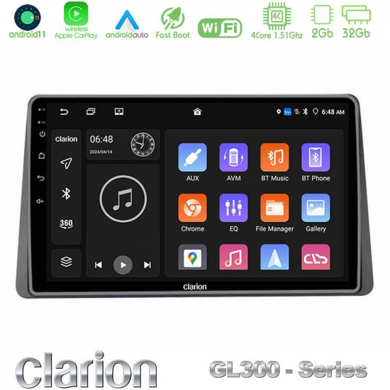 Clarion GL300 Series Dacia Duster 2022-2024 4Core Android11 2+32GB Navigation Multimedia Tablet 9? Με Carplay -amp; Android Auto Clarion GL300 Series Dacia Duster 2022-2024 4Core Android11 2+32GB Navigation Multimedia Tablet 9? Με Carplay -amp; Android Auto