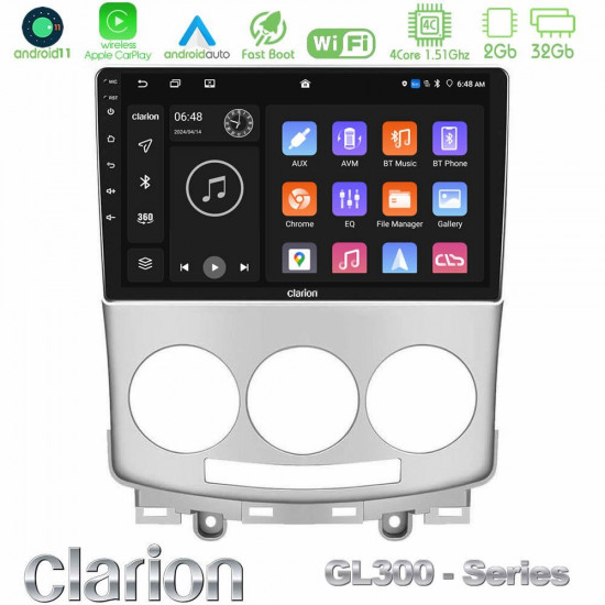 Clarion GL300 Series Mazda 5 2004-2010 4Core Android11 2+32GB Navigation Multimedia Tablet 9? Με Carplay -amp; Android Auto Clarion GL300 Series Mazda 5 2004-2010 4Core Android11 2+32GB Navigation Multimedia Tablet 9? Με Carplay -amp; Android Auto