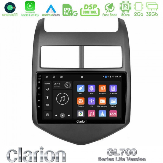 Clarion GL700 Lite Series 8Core Android11 2+32GB Chevrolet Aveo 2011-2017 Navigation Multimedia Tablet 9 Με Carplay -amp; Android Auto Clarion GL700 Lite Series 8Core Android11 2+32GB Chevrolet Aveo 2011-2017 Navigation Multimedia Tablet 9 Με Carplay -amp; Android Auto
