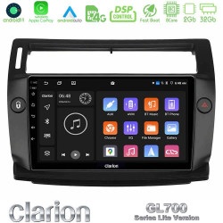 Clarion GL700 Lite Series 8Core Android11 2+32GB Citroen C4 2004-2010 Navigation Multimedia Tablet 9 (μαύρο χρώμα) Με Carplay -amp; Android Auto