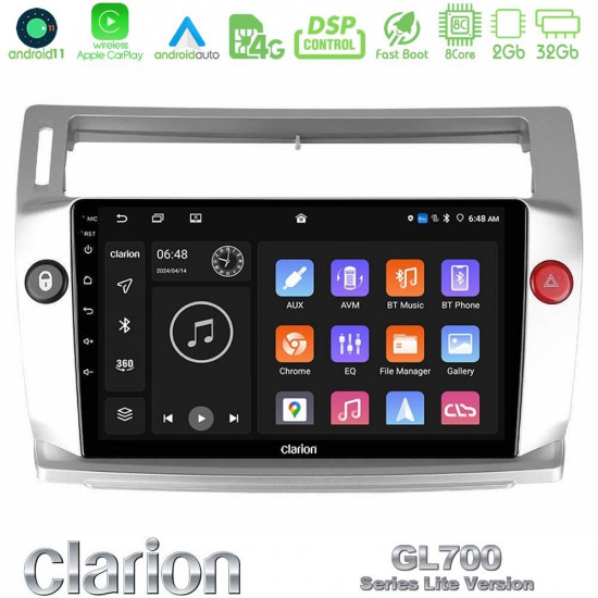 Clarion GL700 Lite Series 8Core Android11 2+32GB Citroen C4 2004-2010 Navigation Multimedia Tablet 9 Με Carplay -amp; Android Auto Clarion GL700 Lite Series 8Core Android11 2+32GB Citroen C4 2004-2010 Navigation Multimedia Tablet 9 Με Carplay -amp; Android Auto