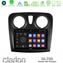 Clarion GL700 Lite Series 8Core Android11 2+32GB Dacia Dokker Navigation Multimedia Tablet 9 Με Carplay -amp; Android Auto