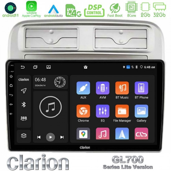 Clarion GL700 Lite Series 8Core Android11 2+32GB Fiat Grande Punto 2006-2011 Navigation Multimedia Tablet 9 Με Carplay -amp; Android Auto Clarion GL700 Lite Series 8Core Android11 2+32GB Fiat Grande Punto 2006-2011 Navigation Multimedia Tablet 9 Με Carplay -amp; Android Auto