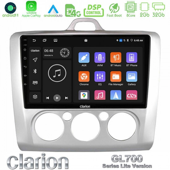 Clarion GL700 Lite Series 8Core Android11 2+32GB Ford Focus Manual AC Navigation Multimedia Tablet 9 Με Carplay -amp; Android Auto Clarion GL700 Lite Series 8Core Android11 2+32GB Ford Focus Manual AC Navigation Multimedia Tablet 9 Με Carplay -amp; Android Auto
