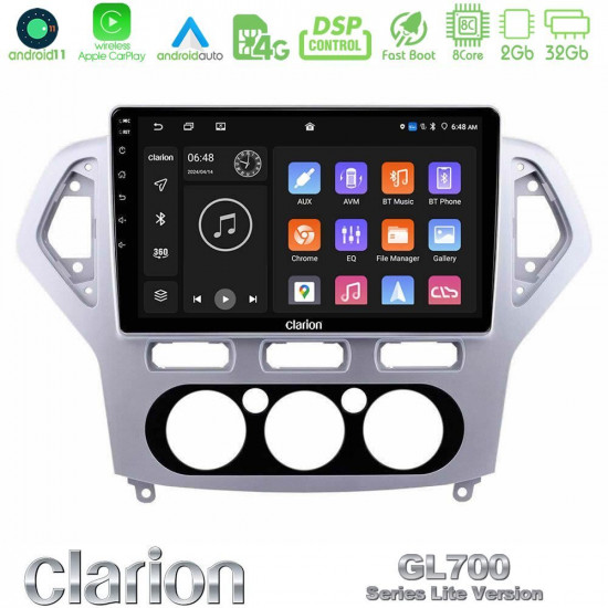 Clarion GL700 Lite Series 8Core Android11 2+32GB Ford Mondeo 2007-2010 Manual A/C Navigation Multimedia Tablet 10 Με Carplay -amp; Android Auto Clarion GL700 Lite Series 8Core Android11 2+32GB Ford Mondeo 2007-2010 Manual A/C Navigation Multimedia Tablet 10 Με Carplay -amp; Android Auto