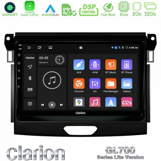 Clarion GL700 Lite Series 8Core Android11 2+32GB Ford Ranger 2017-2022 Navigation Multimedia Tablet 9 Με Carplay -amp; Android Auto Clarion GL700 Lite Series 8Core Android11 2+32GB Ford Ranger 2017-2022 Navigation Multimedia Tablet 9 Με Carplay -amp; Android Auto