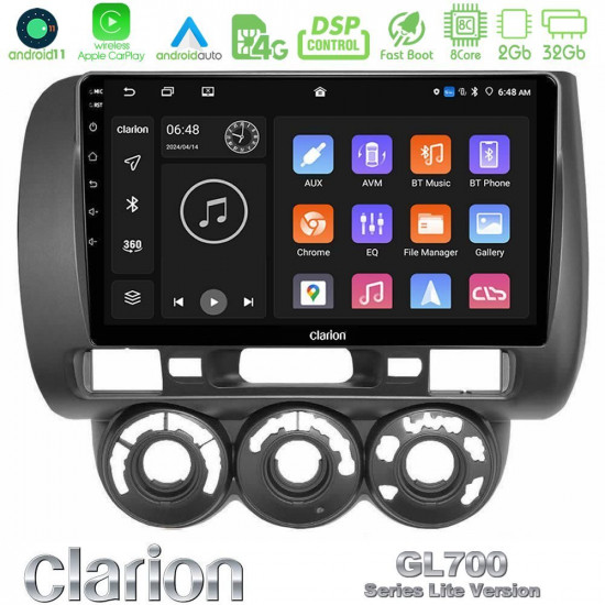 Clarion GL700 Lite Series 8Core Android11 2+32GB Honda Jazz 2002-2008 (Manual A/C) Navigation Multimedia Tablet 9 Με Carplay -amp; Android Auto Clarion GL700 Lite Series 8Core Android11 2+32GB Honda Jazz 2002-2008 (Manual A/C) Navigation Multimedia Tablet 9 Με Carplay -amp; Android Auto