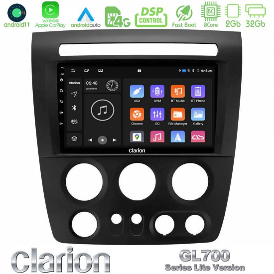 Clarion GL700 Lite Series 8Core Android11 2+32GB Hummer H3 2005-2009 Navigation Multimedia Tablet 9 Με Carplay -amp; Android Auto Clarion GL700 Lite Series 8Core Android11 2+32GB Hummer H3 2005-2009 Navigation Multimedia Tablet 9 Με Carplay -amp; Android Auto