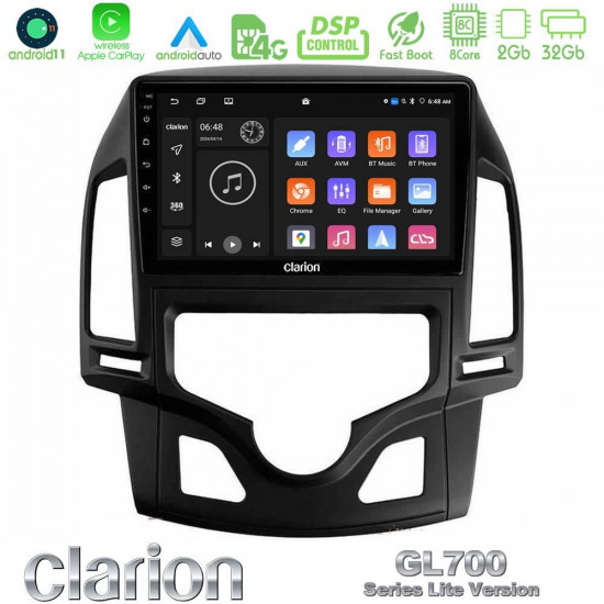 Clarion GL700 Lite Series 8Core Android11 2+32GB Hyundai i30 2007-2012 Auto A/C Navigation Multimedia Tablet 9 Με Carplay -amp; Android Auto Clarion GL700 Lite Series 8Core Android11 2+32GB Hyundai i30 2007-2012 Auto A/C Navigation Multimedia Tablet 9 Με Carplay -amp; Android Auto