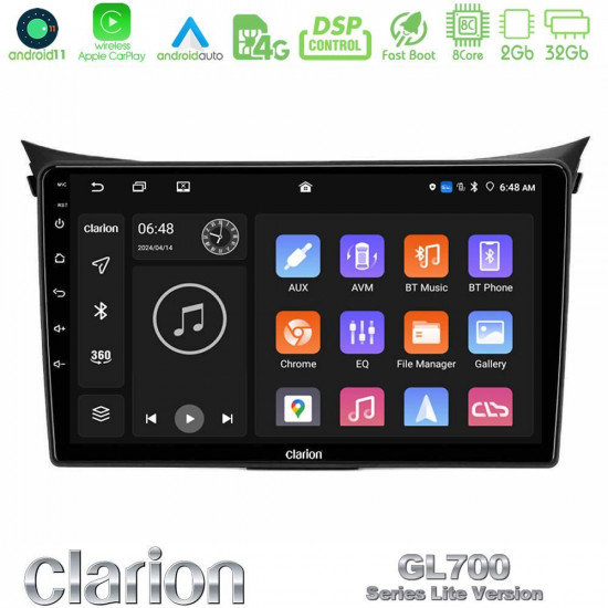 Clarion GL700 Lite Series 8Core Android11 2+32GB Hyundai i30 2012-2017 Navigation Multimedia Tablet 9 Με Carplay -amp; Android Auto Clarion GL700 Lite Series 8Core Android11 2+32GB Hyundai i30 2012-2017 Navigation Multimedia Tablet 9 Με Carplay -amp; Android Auto