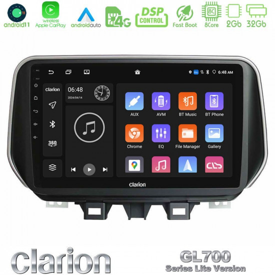 Clarion GL700 Lite Series 8Core Android11 2+32GB Hyundai Tucson 2019-gt; Navigation Multimedia Tablet 9 Με Carplay -amp; Android Auto Clarion GL700 Lite Series 8Core Android11 2+32GB Hyundai Tucson 2019-gt; Navigation Multimedia Tablet 9 Με Carplay -amp; Android Auto