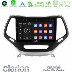 Clarion GL700 Lite Series 8Core Android11 2+32GB Jeep Cherokee 2014-2019 Navigation Multimedia Tablet 9 (Ασημί Χρώμα) Με Carplay -amp; Android Auto