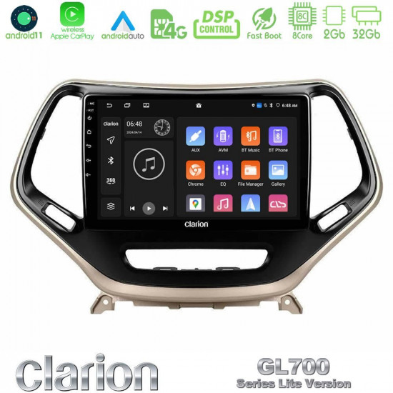 Clarion GL700 Lite Series 8Core Android11 2+32GB Jeep Cherokee 2014-2019 Navigation Multimedia Tablet 9 Με Carplay -amp; Android Auto Clarion GL700 Lite Series 8Core Android11 2+32GB Jeep Cherokee 2014-2019 Navigation Multimedia Tablet 9 Με Carplay -amp; Android Auto