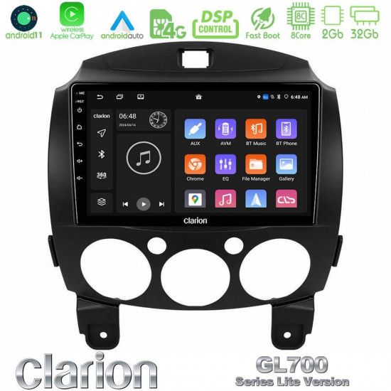 Clarion GL700 Lite Series 8Core Android11 2+32GB Mazda 2 2008-2014 Navigation Multimedia Tablet 9 Με Carplay -amp; Android Auto Clarion GL700 Lite Series 8Core Android11 2+32GB Mazda 2 2008-2014 Navigation Multimedia Tablet 9 Με Carplay -amp; Android Auto