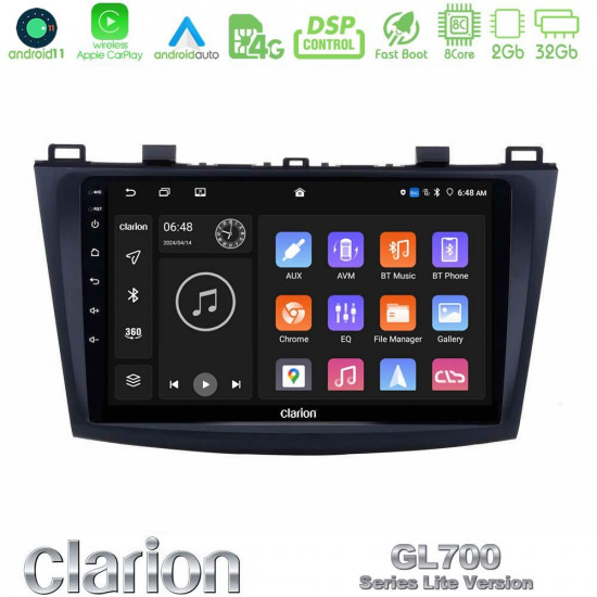 Clarion GL700 Lite Series 8Core Android11 2+32GB Mazda 3 2009-2014 Navigation Multimedia Tablet 9 Με Carplay -amp; Android Auto Clarion GL700 Lite Series 8Core Android11 2+32GB Mazda 3 2009-2014 Navigation Multimedia Tablet 9 Με Carplay -amp; Android Auto