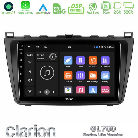 Clarion GL700 Lite Series 8Core Android11 2+32GB Mazda 6 2008-2012 Navigation Multimedia Tablet 9 Με Carplay -amp; Android Auto Clarion GL700 Lite Series 8Core Android11 2+32GB Mazda 6 2008-2012 Navigation Multimedia Tablet 9 Με Carplay -amp; Android Auto
