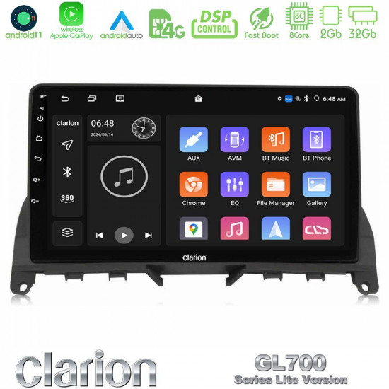 Clarion GL700 Lite Series 8Core Android11 2+32GB Mercedes C Class W204 Navigation Multimedia Tablet 9 Με Carplay -amp; Android Auto Clarion GL700 Lite Series 8Core Android11 2+32GB Mercedes C Class W204 Navigation Multimedia Tablet 9 Με Carplay -amp; Android Auto