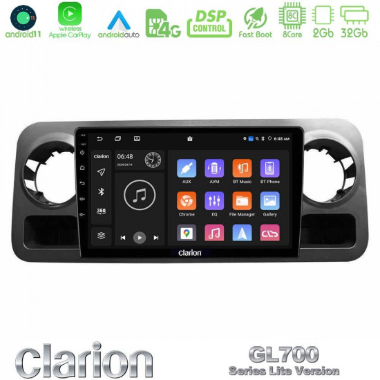 Clarion GL700 Lite Series 8Core Android11 2+32GB Mercedes Sprinter W907 Navigation Multimedia Tablet 10 Με Carplay -amp; Android Auto Clarion GL700 Lite Series 8Core Android11 2+32GB Mercedes Sprinter W907 Navigation Multimedia Tablet 10 Με Carplay -amp; Android Auto