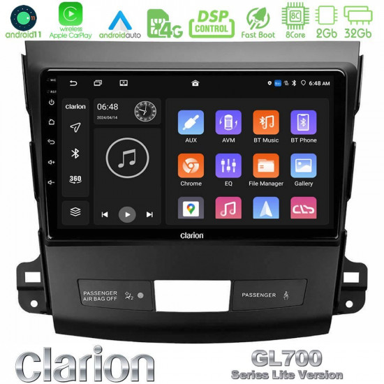 Clarion GL700 Lite Series 8Core Android11 2+32GB Mitsubishi Outlander/Citroen C-Crosser/Peugeot 4007 Navigation Multimedia Tablet 9 Με Carplay -amp; Android Auto Clarion GL700 Lite Series 8Core Android11 2+32GB Mitsubishi Outlander/Citroen C-Crosser/Peugeot 4007 Navigation Multimedia Tablet 9 Με Carplay -amp; Android Auto