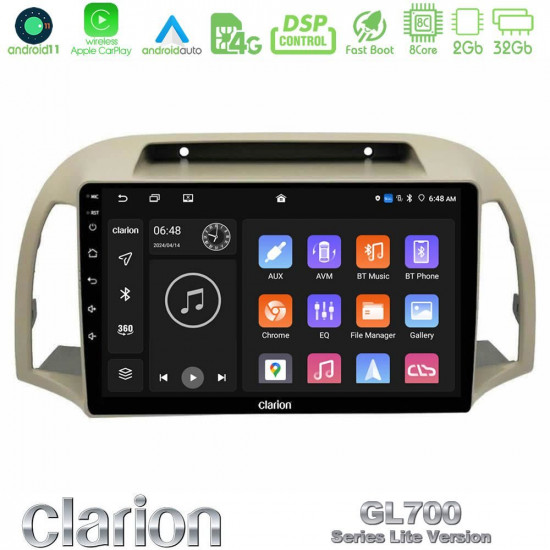 Clarion GL700 Lite Series 8Core Android11 2+32GB Nissan Micra K12 2002-2010 Navigation Multimedia Tablet 9 Με Carplay -amp; Android Auto Clarion GL700 Lite Series 8Core Android11 2+32GB Nissan Micra K12 2002-2010 Navigation Multimedia Tablet 9 Με Carplay -amp; Android Auto