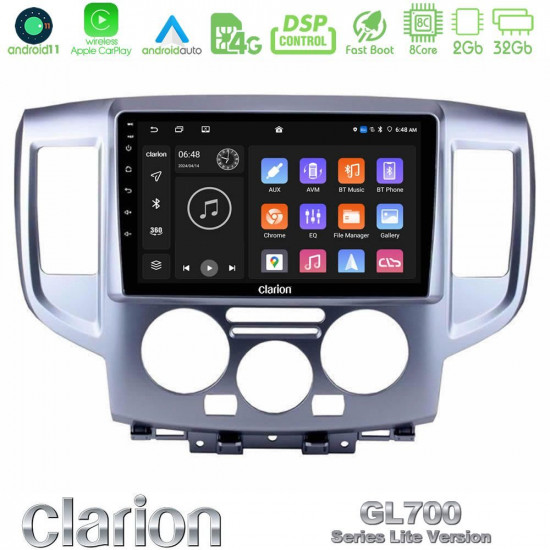 Clarion GL700 Lite Series 8Core Android11 2+32GB Nissan NV200 Navigation Multimedia Tablet 9 Με Carplay -amp; Android Auto Clarion GL700 Lite Series 8Core Android11 2+32GB Nissan NV200 Navigation Multimedia Tablet 9 Με Carplay -amp; Android Auto