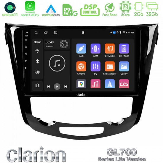 Clarion GL700 Lite Series 8Core Android11 2+32GB Nissan Qashqai J11 (AUTO A/C) Navigation Multimedia Tablet 10 Με Carplay -amp; Android Auto Clarion GL700 Lite Series 8Core Android11 2+32GB Nissan Qashqai J11 (AUTO A/C) Navigation Multimedia Tablet 10 Με Carplay -amp; Android Auto