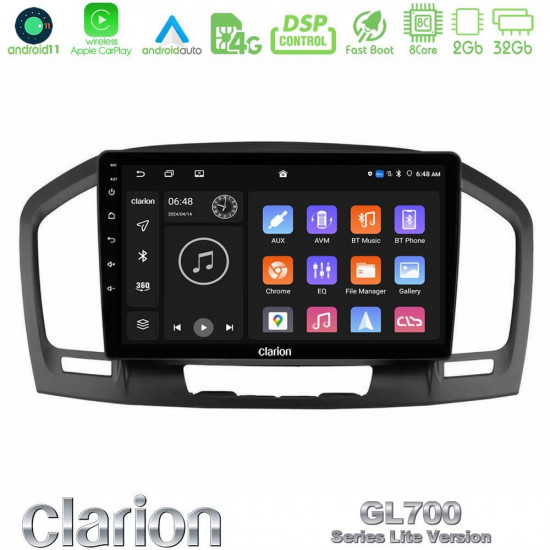 Clarion GL700 Lite Series 8Core Android11 2+32GB Opel Insignia 2008-2013 Navigation Multimedia Tablet 9 Με Carplay -amp; Android Auto Clarion GL700 Lite Series 8Core Android11 2+32GB Opel Insignia 2008-2013 Navigation Multimedia Tablet 9 Με Carplay -amp; Android Auto