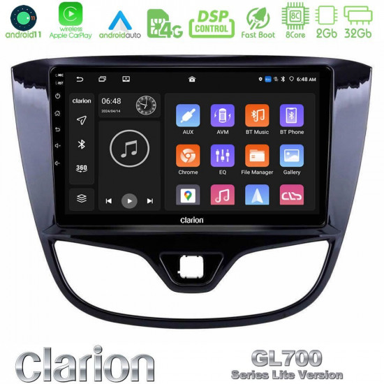 Clarion GL700 Lite Series 8Core Android11 2+32GB Opel Karl 2017-2019 Navigation Multimedia Tablet 9 Με Carplay -amp; Android Auto Clarion GL700 Lite Series 8Core Android11 2+32GB Opel Karl 2017-2019 Navigation Multimedia Tablet 9 Με Carplay -amp; Android Auto