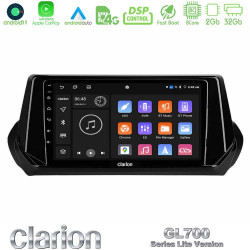 Clarion GL700 Lite Series 8Core Android11 2+32GB Peugeot 208 2019-2023 Navigation Multimedia Tablet 9 Με Carplay -amp; Android Auto