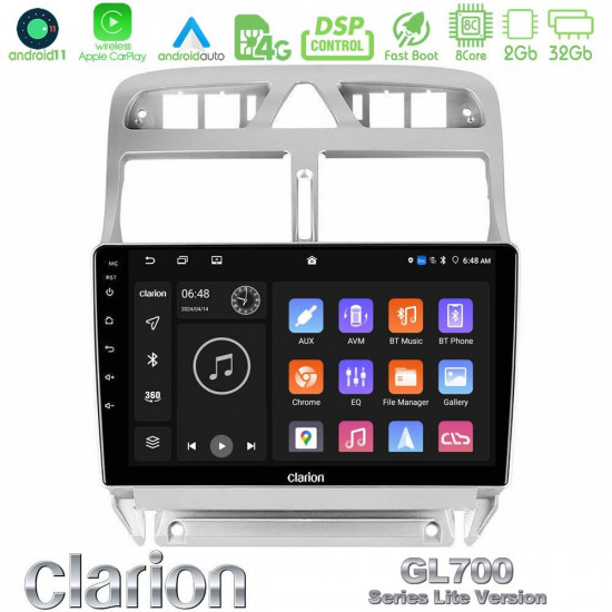 Clarion GL700 Lite Series 8Core Android11 2+32GB Peugeot 307 2002-2008 Navigation Multimedia Tablet 9 Με Carplay -amp; Android Auto Clarion GL700 Lite Series 8Core Android11 2+32GB Peugeot 307 2002-2008 Navigation Multimedia Tablet 9 Με Carplay -amp; Android Auto