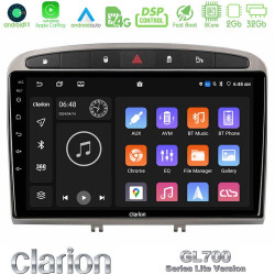 Clarion GL700 Lite Series 8Core Android11 2+32GB Peugeot 308/RCZ Navigation Multimedia Tablet 9 (Ασημί Χρώμα) Με Carplay -amp; Android Auto