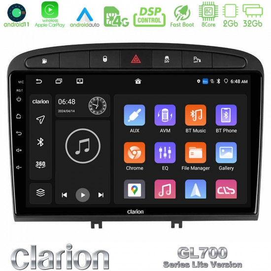 Clarion GL700 Lite Series 8Core Android11 2+32GB Peugeot 308/RCZ Navigation Multimedia Tablet 9 Με Carplay -amp; Android Auto Clarion GL700 Lite Series 8Core Android11 2+32GB Peugeot 308/RCZ Navigation Multimedia Tablet 9 Με Carplay -amp; Android Auto