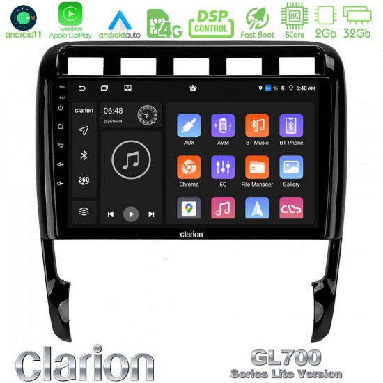Clarion GL700 Lite Series 8Core Android11 2+32GB Porsche Cayenne 2003-2010 Navigation Multimedia Tablet 9 Με Carplay -amp; Android Auto Clarion GL700 Lite Series 8Core Android11 2+32GB Porsche Cayenne 2003-2010 Navigation Multimedia Tablet 9 Με Carplay -amp; Android Auto