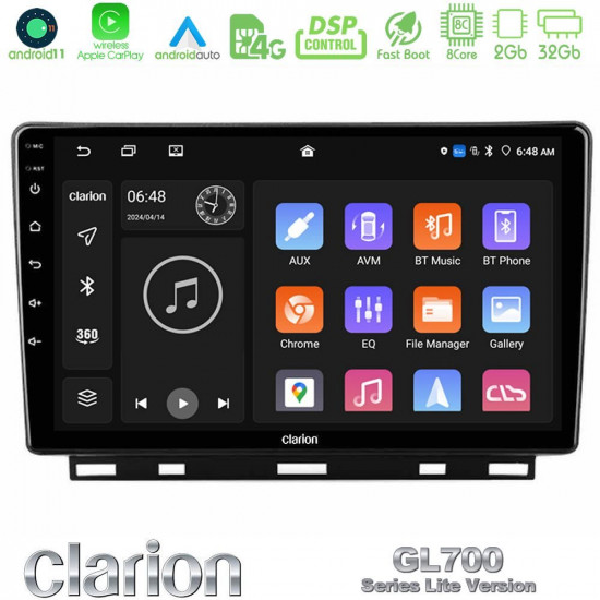 Clarion GL700 Lite Series 8Core Android11 2+32GB Renault Clio 5 2020-2024 Navigation Multimedia Tablet 9 Με Carplay -amp; Android Auto Clarion GL700 Lite Series 8Core Android11 2+32GB Renault Clio 5 2020-2024 Navigation Multimedia Tablet 9 Με Carplay -amp; Android Auto