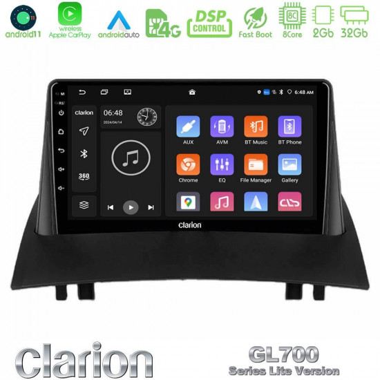 Clarion GL700 Lite Series 8Core Android11 2+32GB Renault Megane 2 2002-2008 Navigation Multimedia Tablet 9 Με Carplay -amp; Android Auto Clarion GL700 Lite Series 8Core Android11 2+32GB Renault Megane 2 2002-2008 Navigation Multimedia Tablet 9 Με Carplay -amp; Android Auto