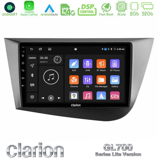 Clarion GL700 Lite Series 8Core Android11 2+32GB Seat Leon Navigation Multimedia Tablet 9 Με Carplay -amp; Android Auto Clarion GL700 Lite Series 8Core Android11 2+32GB Seat Leon Navigation Multimedia Tablet 9 Με Carplay -amp; Android Auto