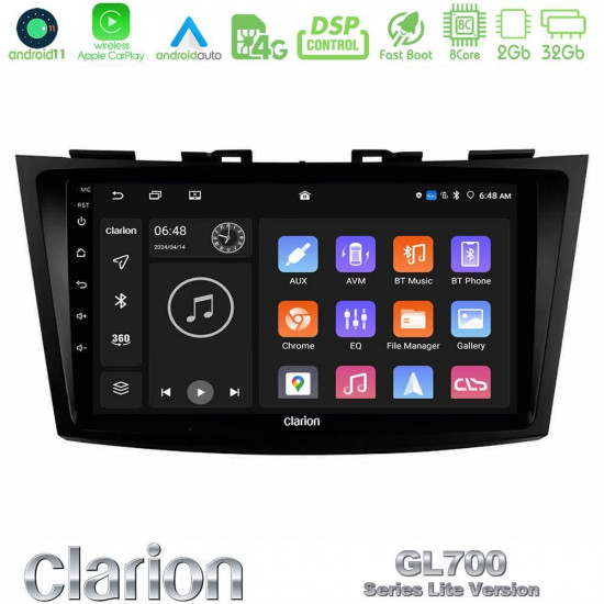 Clarion GL700 Lite Series 8Core Android11 2+32GB Suzuki Swift 2011-2016 Navigation Multimedia Tablet 9 Με Carplay -amp; Android Auto Clarion GL700 Lite Series 8Core Android11 2+32GB Suzuki Swift 2011-2016 Navigation Multimedia Tablet 9 Με Carplay -amp; Android Auto