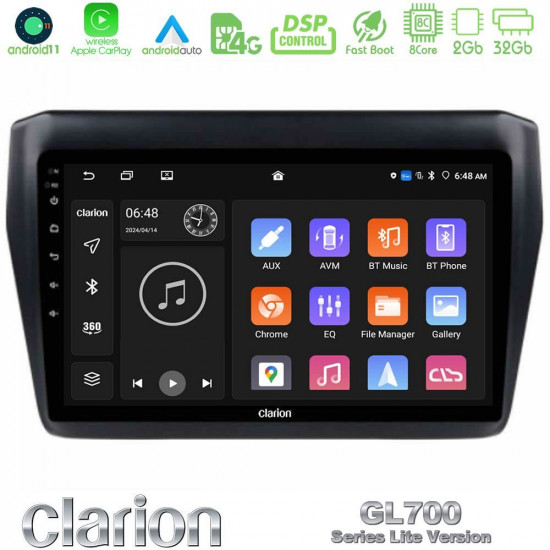 Clarion GL700 Lite Series 8Core Android11 2+32GB Suzuki Swift 2017-2023 Navigation Multimedia Tablet 9 Με Carplay -amp; Android Auto Clarion GL700 Lite Series 8Core Android11 2+32GB Suzuki Swift 2017-2023 Navigation Multimedia Tablet 9 Με Carplay -amp; Android Auto